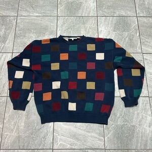 Vintage Perry Ellis 90s Geometric Pattern Knit Sweater Men’s Large